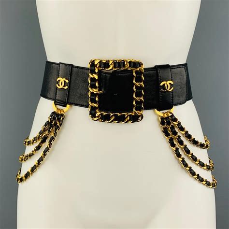 vintage chanel leather belt|Chanel black belt for women.